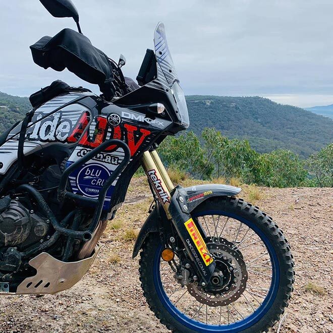 Fork and Shock revalve with springs for rider weight. Tenere 700 Teknik Motorsport