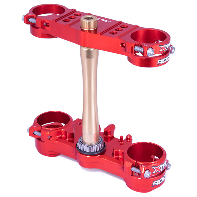 Pinces Triples XTrig ROCS Tech - Pour Honda CRF 250R/RX (2022-2026) - Rouge, Déport 22mm