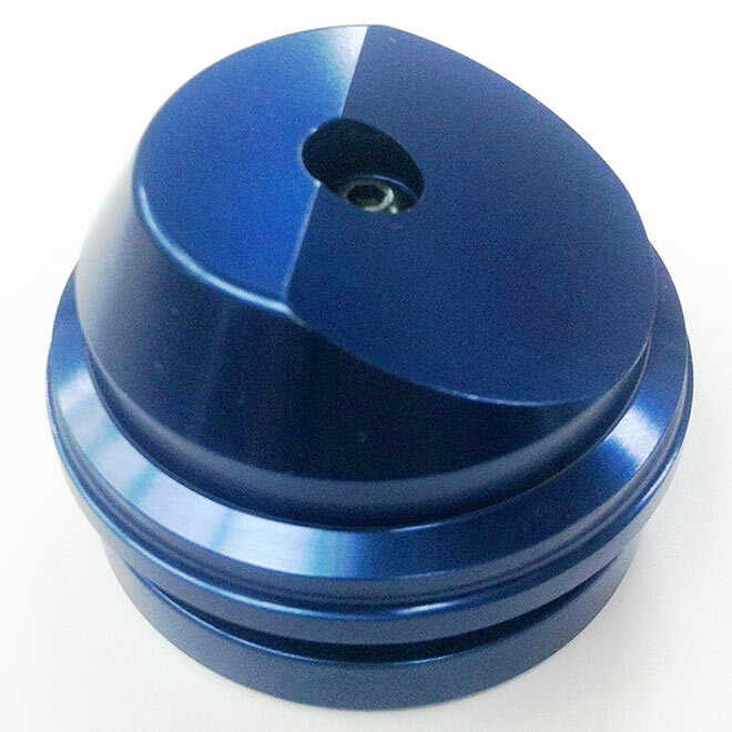 46mm 30 degree Angled Shock Bladder Cap Blue