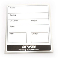 Suspension Label Sticker - name / oil level / spring