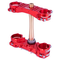 Xtrig ROCS TECH 18+ CRF 250 & 17-20 CRF 450 Fork Triple Clamps - Red 22mm offset  image