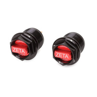 ZETA FORK BOTTOM ADJUSTER CAPS | SHOWA AOS | BLACK/RED PAIR Main image thumb
