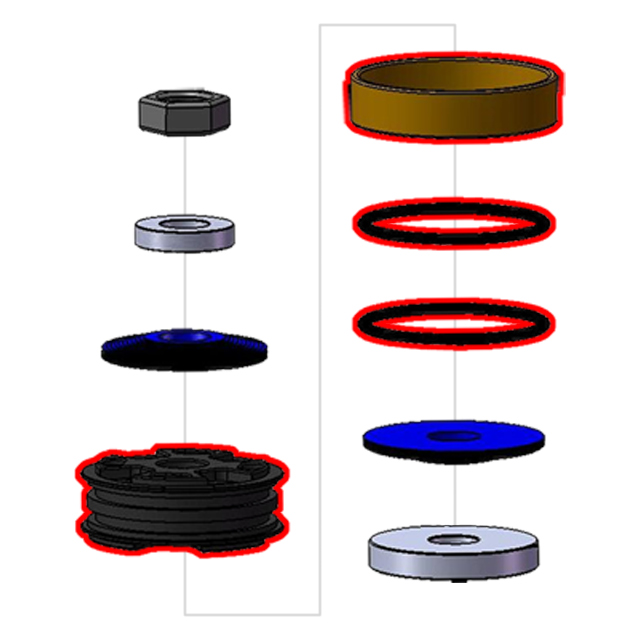 Teknik Shock Main Piston Assembly